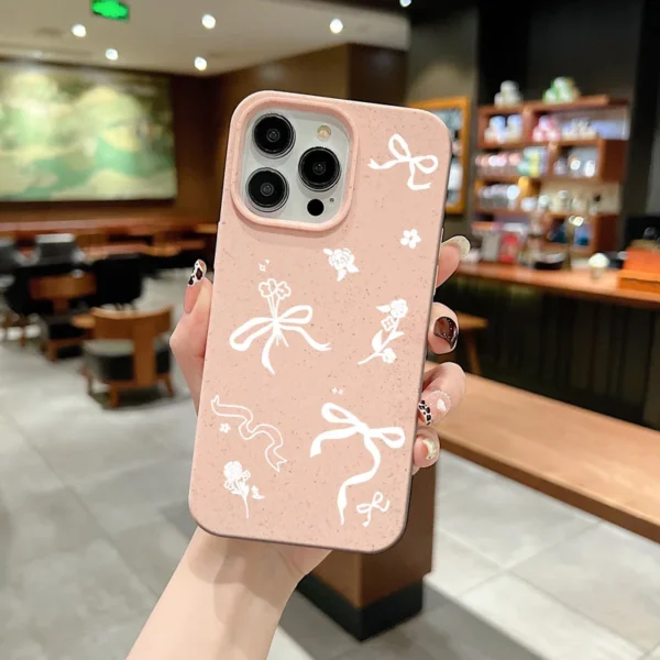 Gourde Aesthetic Cute Casing Flower Bow Pattern Case for Iphone - Image 2