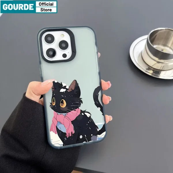 Gourde Aesthetic Cute Casing Couple Cartoon Cat Case Iphone - Image 3