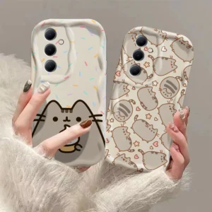 Funny Pusheen Cat Hot Cute 3D Wave Case For Samsung