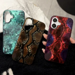 Snakeskin Pattern IMD Silicone Case For iPhone