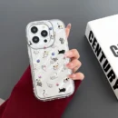 Gourde Aesthetic Cute Casing Cat Flower Clear Case for Iphone