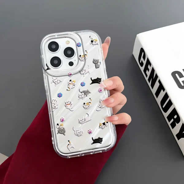 Gourde Aesthetic Cute Casing Cat Flower Clear Case for Iphone - Image 3