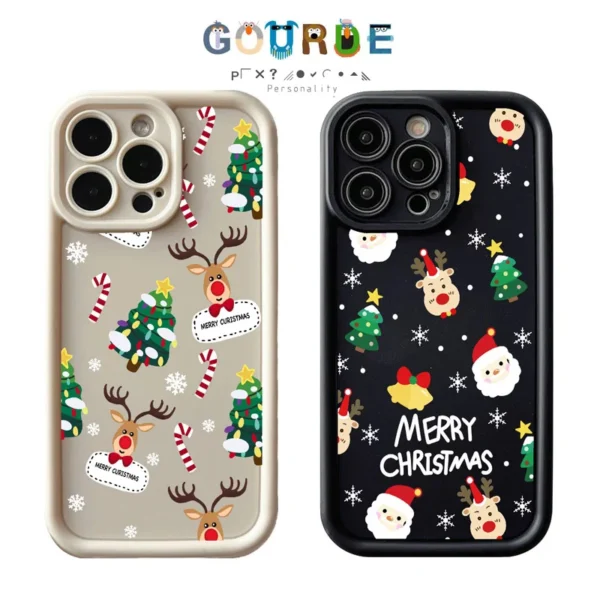 Gourde Aesthetic Merry Christmas Soft Silicone Case iPhone
