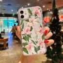 Pink Flowers Aesthetic Transparent Phone Case iPhone