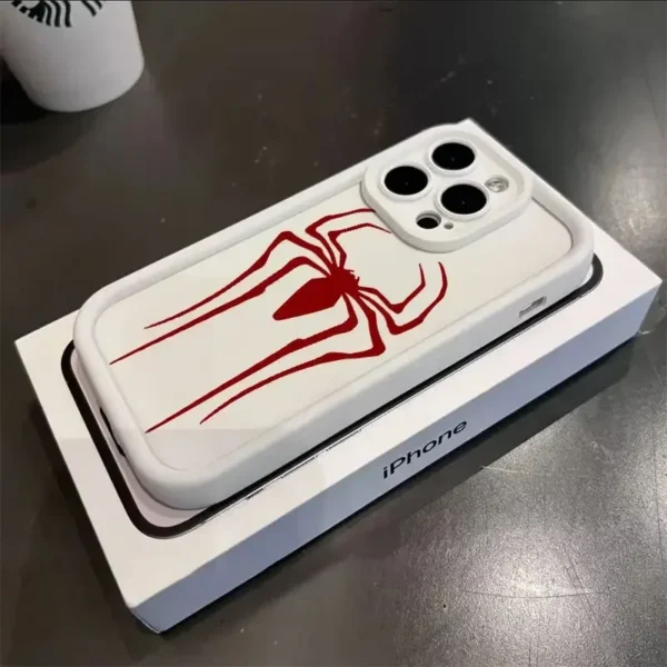 Cool Spider man logo Plain Multistep Soft Silicone Case For iPhone