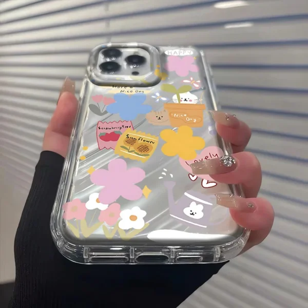 Gourde Aesthetic Cute Casing Cat Flower Clear Case for Iphone - Image 5