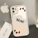 Cartoon liquid silicone Bear Cute Phone Case For iPhone