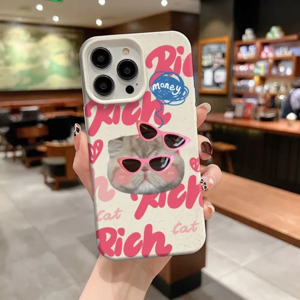Gourde Aesthetic Cute Casing Lovely Cat Pattern Case for Iphone - Image 3