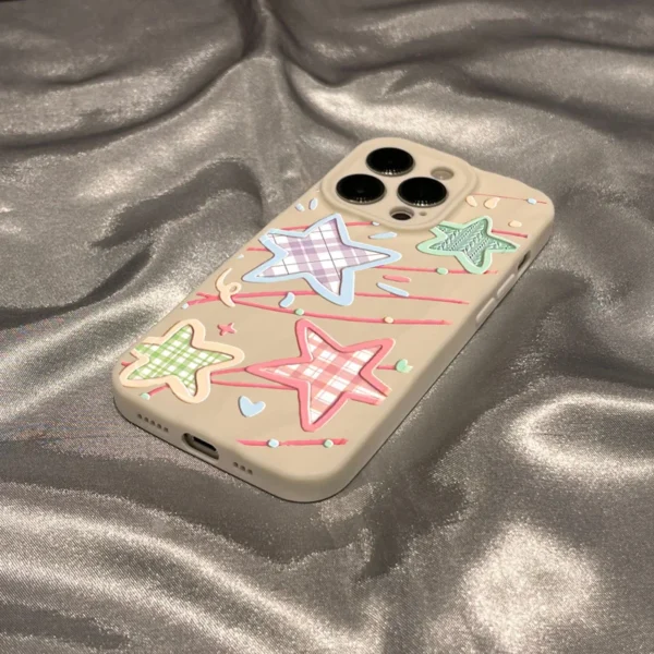 Gourde Funny Aesthetic Cute Stars Pattern Couple Case for Iphone - Image 6