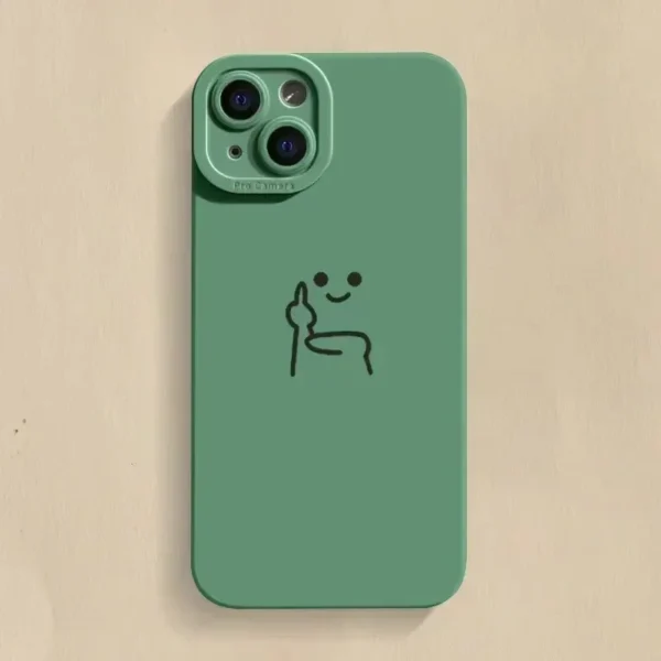 Middle Finger Cartoon Red Man Case For iPhone - Image 3