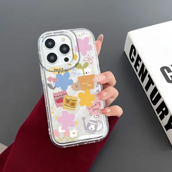 Gourde Aesthetic Cute Casing Cat Flower Clear Case for Iphone - Image 2