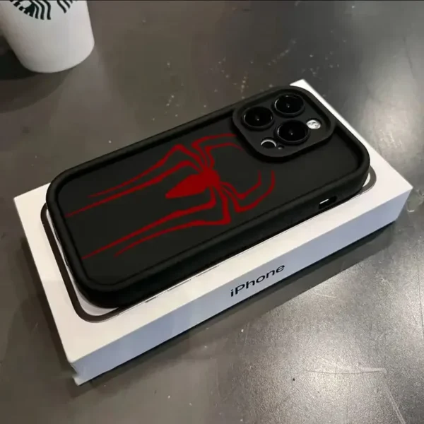 Cool Spider man logo Plain Multistep Soft Silicone Case For iPhone - Image 2