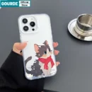 Gourde Aesthetic Cute Casing Couple Cartoon Cat Case Iphone