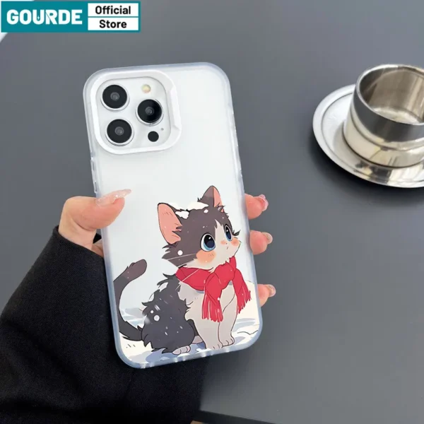 Gourde Aesthetic Cute Casing Couple Cartoon Cat Case Iphone - Image 2