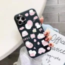 Gourde Aesthetic Cute Casing Bow Cat Pattern Case for Iphone