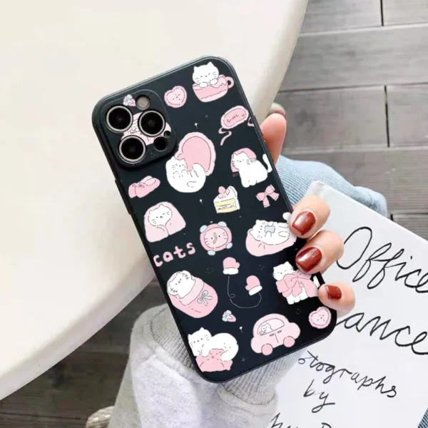 Gourde Aesthetic Cute Casing Bow Cat Pattern Case for Iphone - Image 2