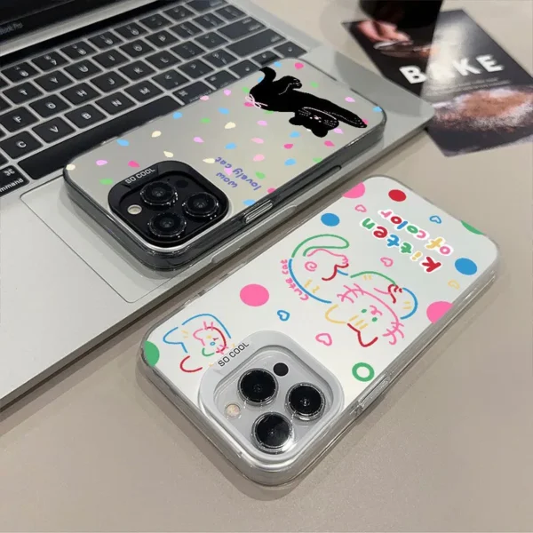 Gourde Cute Aesthetic Cartoon Cat Case iPhone - Image 5