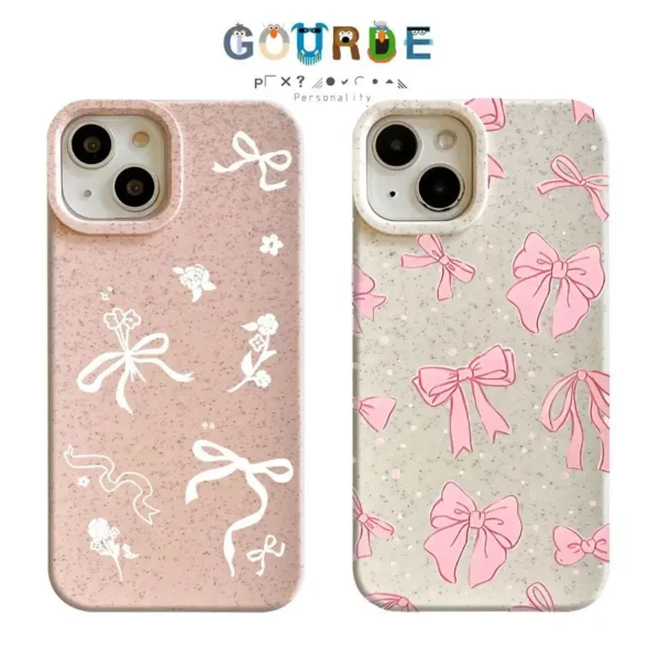 Gourde Aesthetic Cute Casing Flower Bow Pattern Case for Iphone