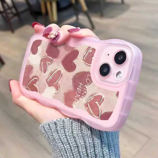 Gourde Cute Aesthetic Casing Pink Love Heart Case for Iphone - Image 6