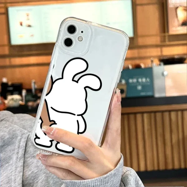 Funny Bear Bunny Couple Phone Case for IPhone - Image 4