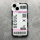 Plane Travel Ticket New York London Case For iPhone