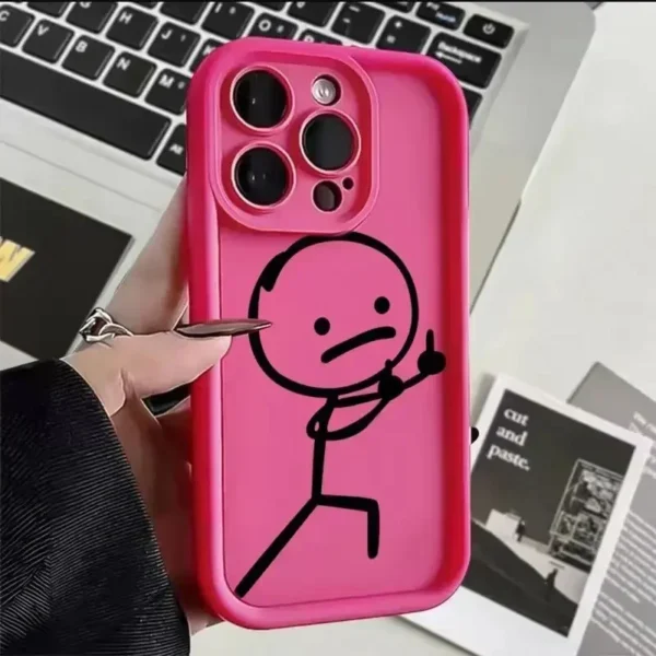 Cartoon Matchman Silicone Phone Case For iPhone - Image 2