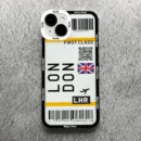 Plane Travel Ticket New York London Case For iPhone
