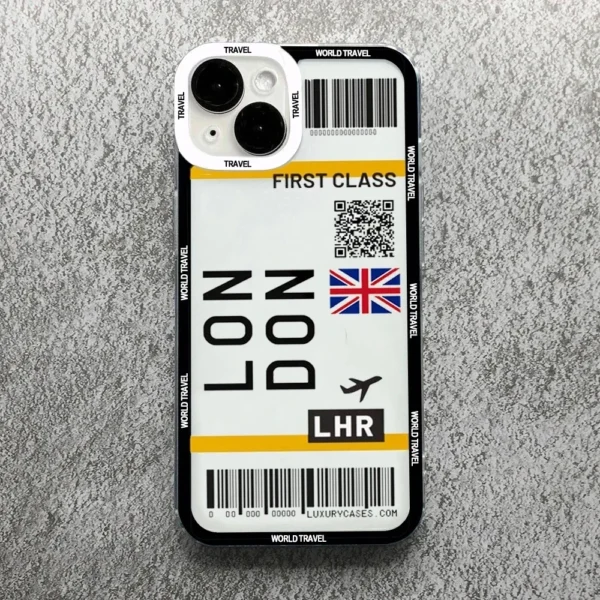 Plane Travel Ticket New York London Case For iPhone - Image 3