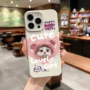 Gourde Aesthetic Cute Casing Lovely Cat Pattern Case for Iphone