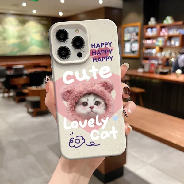 Gourde Aesthetic Cute Casing Lovely Cat Pattern Case for Iphone - Image 2