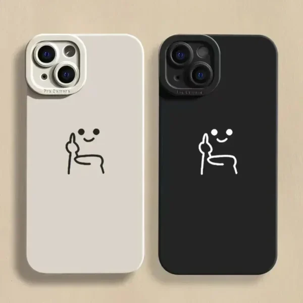 Middle Finger Cartoon Red Man Case For iPhone