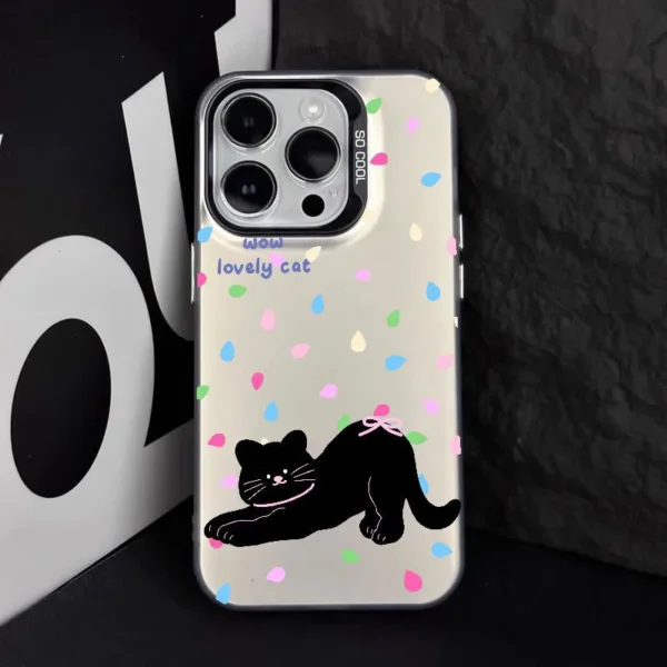 Gourde Cute Aesthetic Cartoon Cat Case iPhone - Image 2