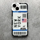 Plane Travel Ticket New York London Case For iPhone