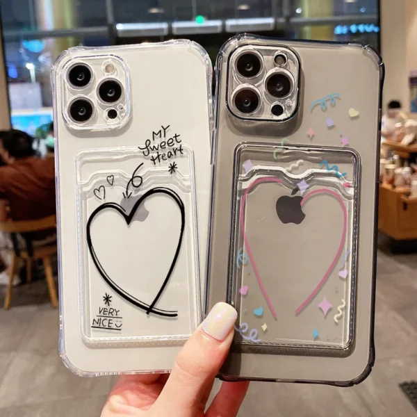 Soft Card Slot Bag Holder Phone Case For iPhone - Image 3