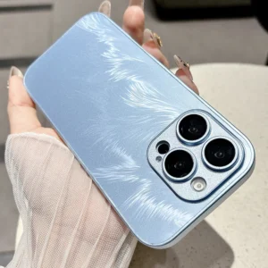 Feather Tempered Glass Case For iPhone