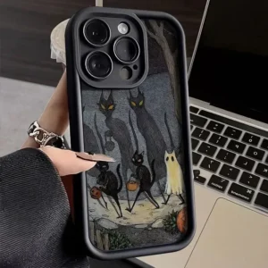 Dark Funny Monster Cat Fox Creative Phone Case For iPhone