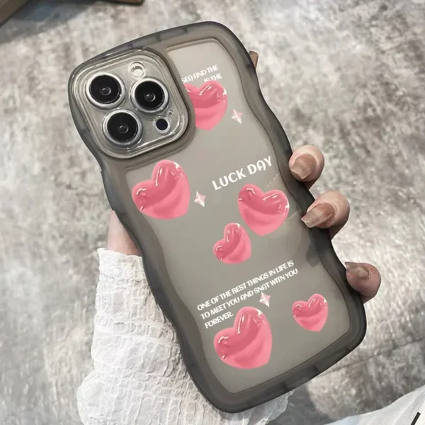 Gourde Cute Aesthetic Casing Pink Love Heart Case for Iphone - Image 3