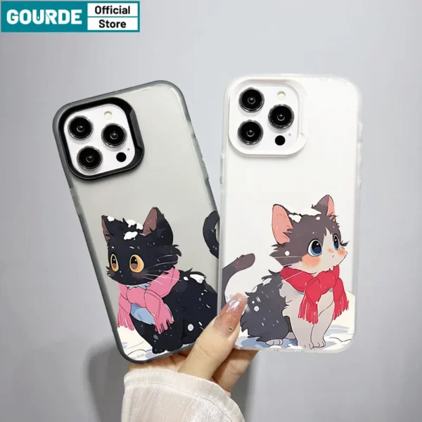 Gourde Aesthetic Cute Casing Couple Cartoon Cat Case Iphone - Image 4