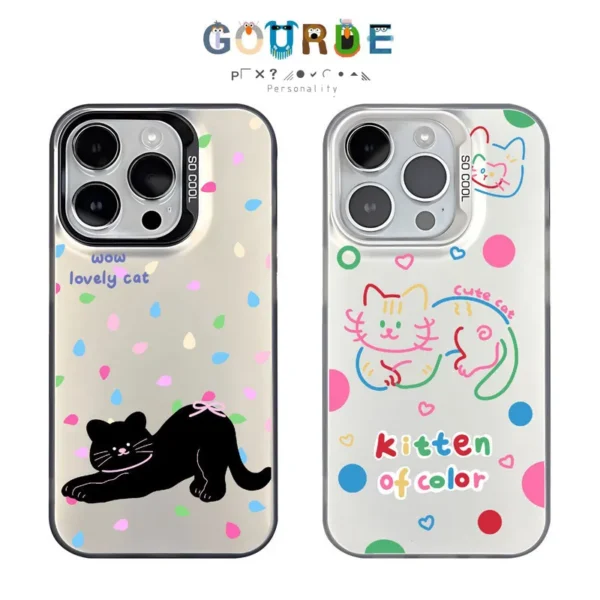 Gourde Cute Aesthetic Cartoon Cat Case iPhone