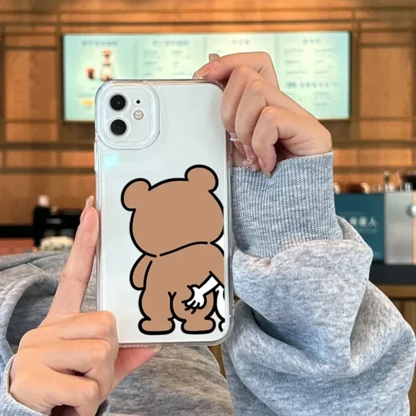 Funny Bear Bunny Couple Phone Case for IPhone - Image 3