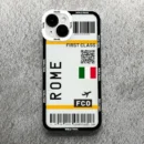Plane Travel Ticket New York London Case For iPhone
