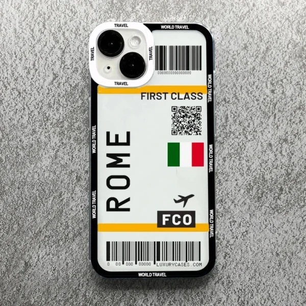 Plane Travel Ticket New York London Case For iPhone - Image 5