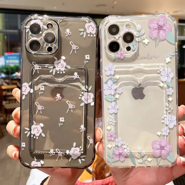 Soft Card Slot Bag Holder Phone Case For iPhone - Image 5