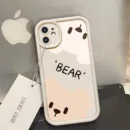 Cartoon liquid silicone Bear Cute Phone Case For iPhone