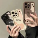 Cartoon liquid silicone Bear Cute Phone Case For iPhone