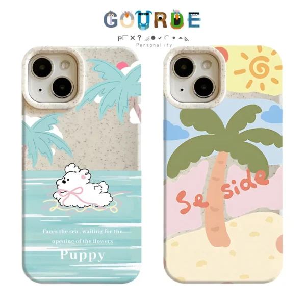 Gourde Aesthetic Cute Casing Dog Tree Flower Case for Iphone