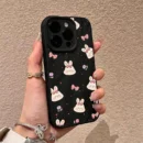Gourde Aesthetic Cute Casing Flower Rabbit Bow Case for Iphone