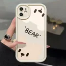 Cartoon liquid silicone Bear Cute Phone Case For iPhone