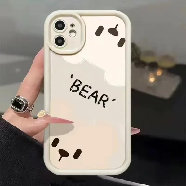 Cartoon liquid silicone Bear Cute Phone Case For iPhone - Image 4