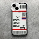 Plane Travel Ticket New York London Case For iPhone